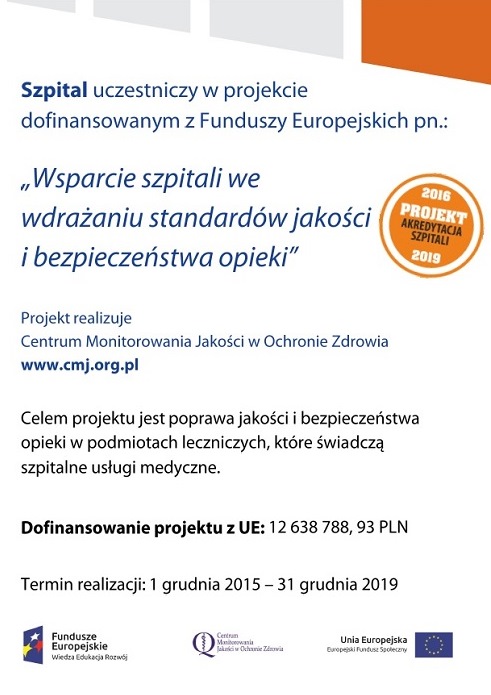 plakat akredytacja szpitali