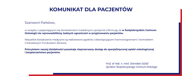 Komunikat dla Pacjentów zmniejszony